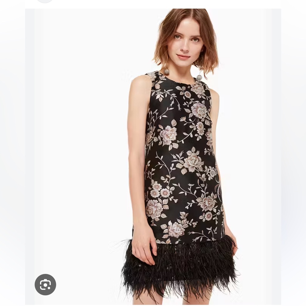 Kate Spade‎ Madison Avenue Pamella Chinoiserie Feather Hem Dress